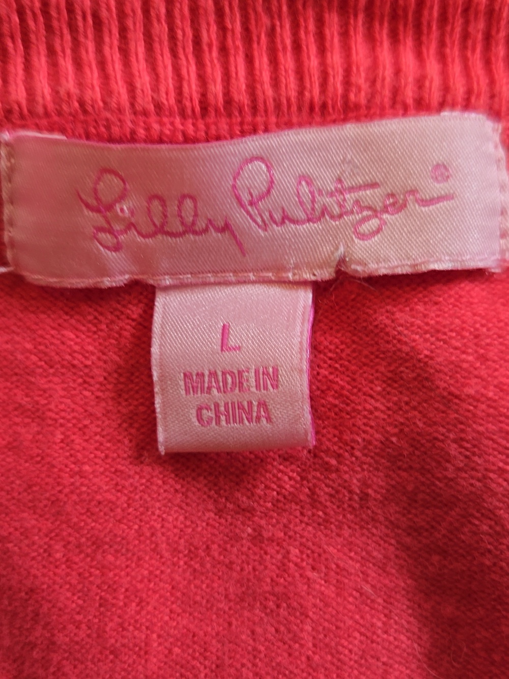 Lilly Pulitzer Coral & Navy Printed Front Cardigan - Picture 6 of 7